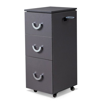 Karl Home Salon Trolley Cart with Wheels, 3 Drawers, Side Tool Holders
