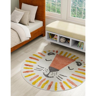 Unique Loom Whimsy Kids Sun Animal Indoor Woven Area Rug