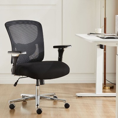 Big and Tall Office Desk Chair with Lumbar Support, 500LBS Heavy Duty Mesh Ergonomic Computer Chair with Arm and Wide Comfy Seat-The Pop Home