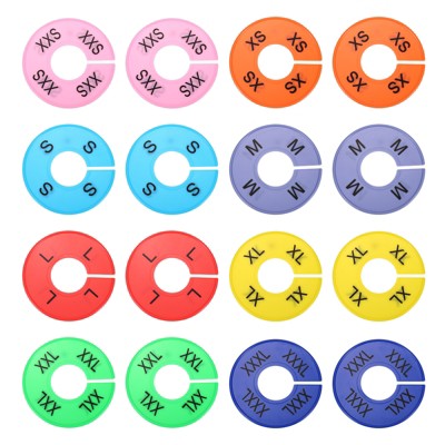 Unique Bargains Reusable Round Clothes Dividers Blank Labels 16 Pcs Colorful