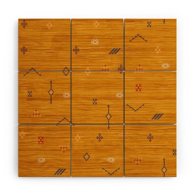 Becky Bailey Cactus Silk In Gold Wood Wall Mural - Society6