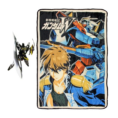Just Funky Gundam Wing 45 x 60 Inch Fleece Throw Blanket & Sticker