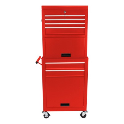 TIRAMISUBEST Tool Cabinet on Wheels - Red Mobile File Cabinet