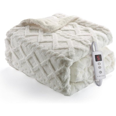 Acekool Heated Throw Blanket, Thick Electric Blanket with 10 Heat Levels and Timer, Machine Washable