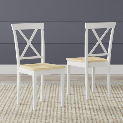 Glenwillow Home X-Back Solid Wood Dining Chairs (Set of 2)