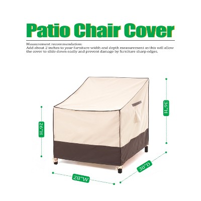 F&J Outdoors Premium Waterproof Outdoor Patio Chair Covers - Beige+Coffee - 2 Packs