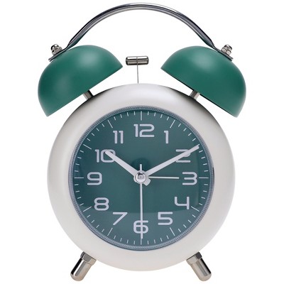 REGALWOVEN Old Fashioned Battery-Powered Metal Night Light Alarm Clock 5.9 x 4.3 x 2 Inches