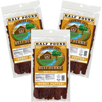 Buffalo Bills 8oz Honey Pepper Country Cut Beef Jerky - Three 8oz Packs