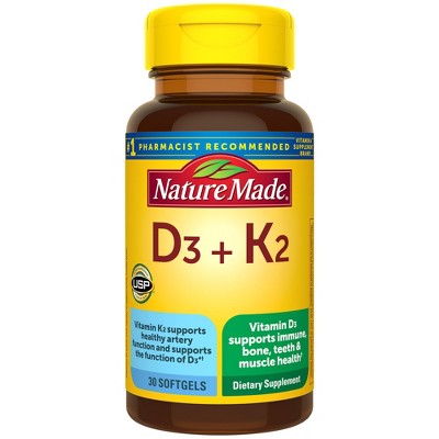 Nature Made D3+K2 Supplement Tablets - 30ct