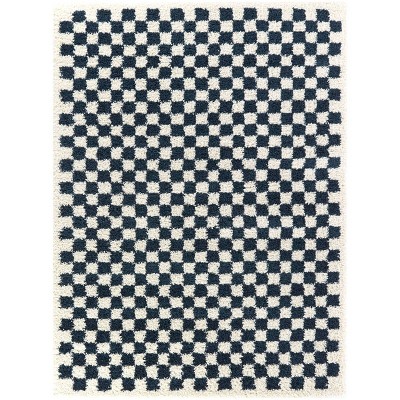 Balta Rugs Geometric Plush Shag Rug Blue
