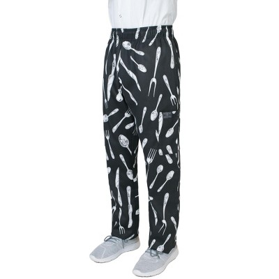 Chef Code Modern Fit Chef Pants with Cargo Pockets and Elastic Waist, Fun Prints