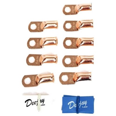 DEEJAYLED 10 Pack Crimp Connector Style for 0 Gauge Wire BLUE/WHITE insulators TBH0GA10BLUEWH