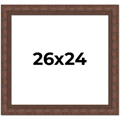 PosterPalooza | 26x24 Wide Bamboo Picture Frame, UV Acrylic, 4 Finishes - Brown, Black, Silver, and Natural