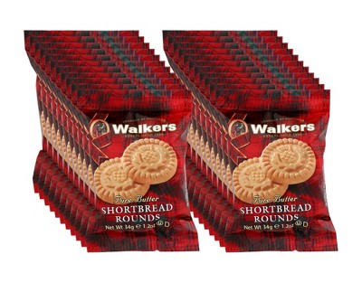 Walkers Pure Butter Shortbread Rounds Cookies - Case of 22/1.2 oz
