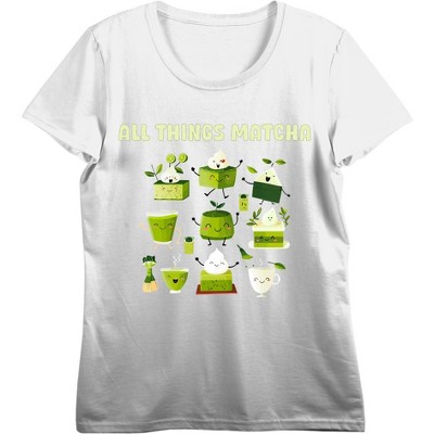 Matcha Treats All Things Matcha Women's Crew Neck Crop Top