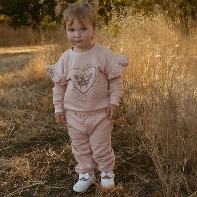 Organic Fleece Jogger Pants - Dusty Rose