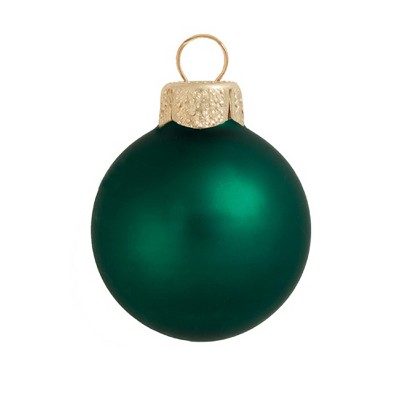 Northlight Large Matte Finish Glass Christmas Ball Ornaments - 6" (150mm) - Emerald Green -2ct