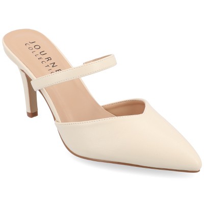 Journee Collection Women's Yvon Narrow Width SuperNatural Shades Pointed Toe Mule Pumps