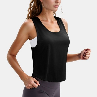 Anna-Kaci Active Women's Sleeveless Scoop Neck Cropped Tank Top for Workout and Casual Layering