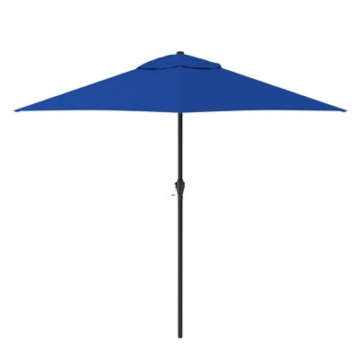 Astella 9' x 9' Steel Market Polyester Patio Umbrella: Crank Lift, Push-Button Tilt, Water-Resistant