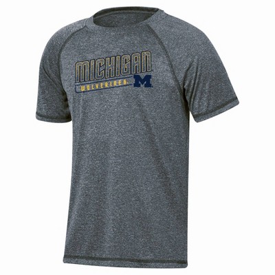 NCAA Michigan Wolverines Boys' Gray Poly T-Shirt