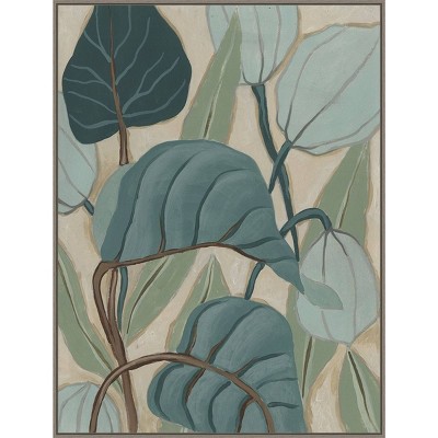 32" x 42" Slate Palms II by June Erica Vess: Botanical Lithograph, Modern Decor - Amanti Art