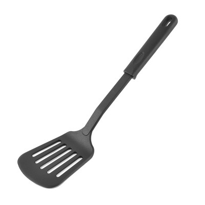 Unique Bargains Cooking Non-stick Heat Resistant Slotted Pancake Turner Spatula Black