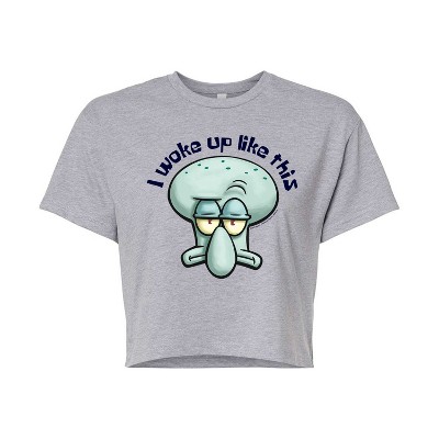 Women's - SpongeBob SquarePants - I Woke Up Like This Cropped Graphic T-Shirt