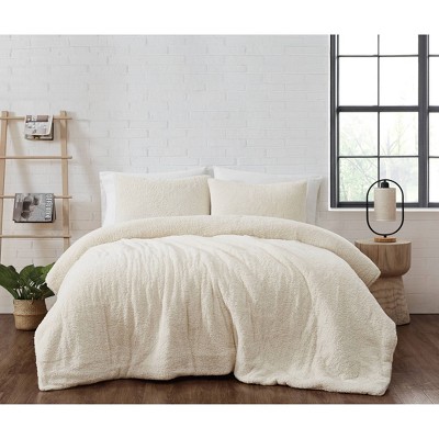 Brooklyn Loom Marshmallow Faux Shearling Comforter Set Ivory
