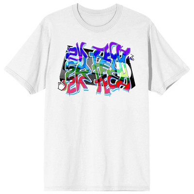 2K Tech Y2K VHS Tape Crew Neck Short Sleeve Men's White T-shirt