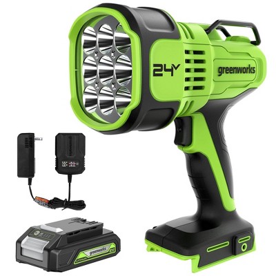 Greenworks POWERALL 24V Cordless 3000 Lumens Spot Light Kit with 2.0Ah Battery and Charger