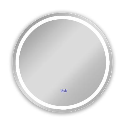 Chloe Lighting Luminosity Back Lit Round Touch Screen Led Mirror 3 Color Temperatures 3000k-6000k 24`` Wide