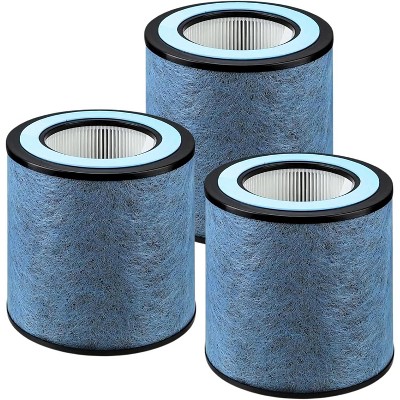 Nispira HP105 HP152 Filter Replacement for Shark NeverChange Air Purifier Part HE15FKPET 3-in-1 True HEPA Activated Carbon, 3 Packs