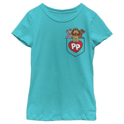Girl's Pound Puppies Puppy Pocket T-Shirt