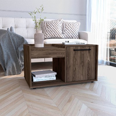 CAVINAS Coffee Tables for Living Room Rectangle Modern Coffee Table with 1 Drawer and 4 Stylish Legs, 1 Open Shelf