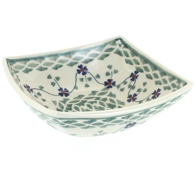 Blue Rose Polish Pottery M105 Manufaktura Small Square Bowl