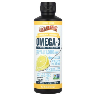 Barlean's Seriously Delicious®, Omega-3 From Fish Oil, Lemon Creme, 16 oz (454 g)