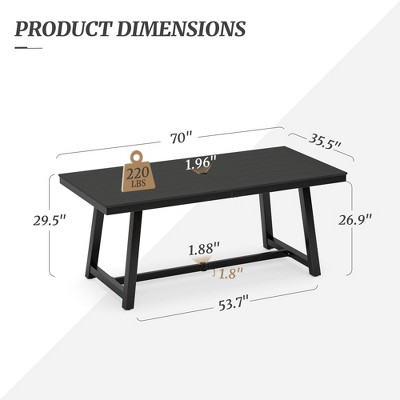 Arceso Outdoor Dining Table, 70 Inch  Outdoor Dining Table for 6, Outdoor Table for Patio, Lawn, Garden, Indoor and Backyard