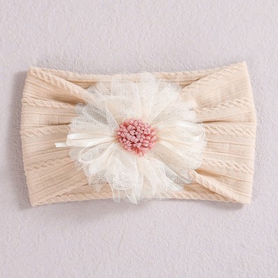 MyKids-Usa Baby Lace Floral Elastic Cotton Headband