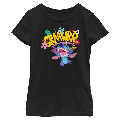 Girls Lilo & Stitch Cute Graawrr Alien T Shirt