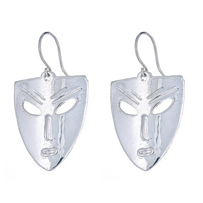 Better Jewelry, African Mask .925 Sterling Silver Earrings