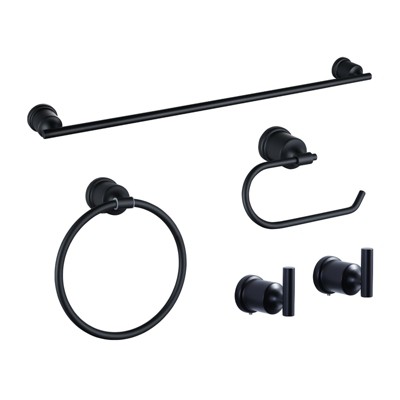 WOWOW 5-Piece Bath Hardware Set with Towel Bar, Toilet Paper Holder, Towel Ring and Towel Hook Included