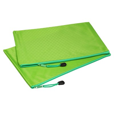 Unique Bargains Office Travel Waterproof Zipper File Bag Document Storage Folders Bills Pencil Pouch
