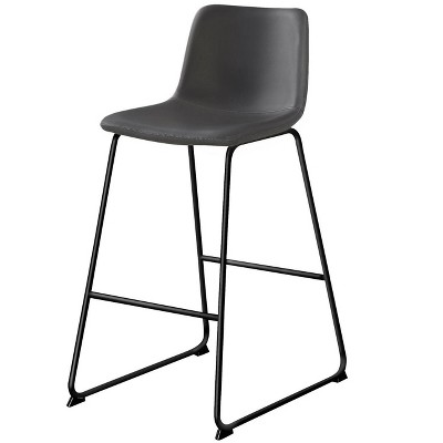 Sapphtopaz Modern Bar Stools PU Cushion Dining Chairs with Curved Back and Metal Legs Counter Height Barstools High Chair for Kitchen Island
