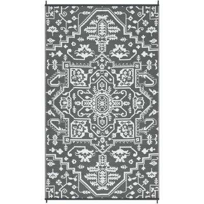 Outdoor Rug Vintage Rug Waterproof Reversible Plastic Straw Rug for Patio Camping RV Balcony Backyard