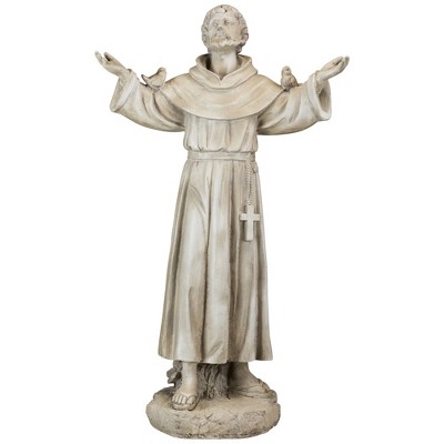 Northlight St. Francis of Assisi with Birds Outdoor Garden Statue - 24"