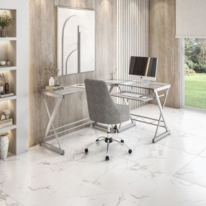 NicBex Gaming Desk Functional L Shaped Desk with Pullout Storage Drawers, Adjustable Open Shelf for Office, Study - 1 of 4