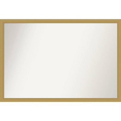 38" x 26" Non-Beveled Grace Brushed Gold Narrow Wall Mirror - Amanti Art: Modern Rectangle, Polystyrene Frame, Wall Mounted