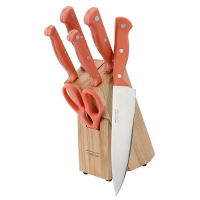 Martha Stewart Everyday Keswick 7 Piece Stainless Steel Cutlery and Wood Block Set
