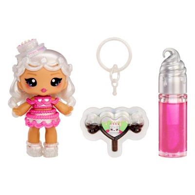Yummiland Lip Gloss Doll: Sour Sweeties - Misty Cakes Includes DIY Lip Gloss + Removable Keychain